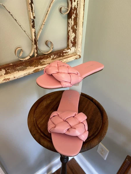 New Nine West, Style Lula, Pink Slide Sandals, Size 6M