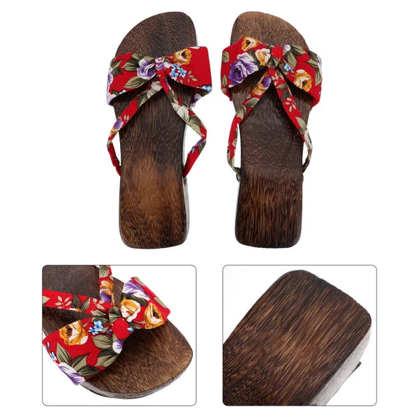 Chinese Style Wooden Clogs Miss Man Slide Sandals Women Slippers