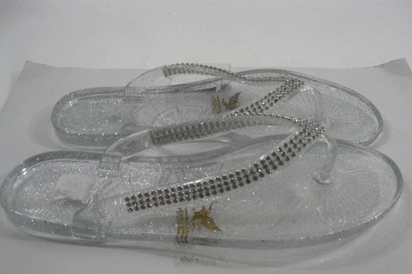 CLEAR Fashion Jellies Jelly Beach FLIP FLOP Sandals women Size 7