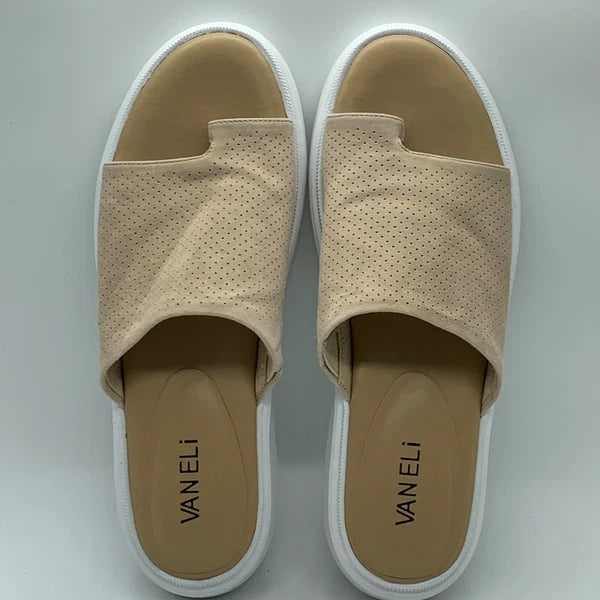 New Vaneli Cleve Suede & Leather Espadrilles Slide Sandal Womens Size 8