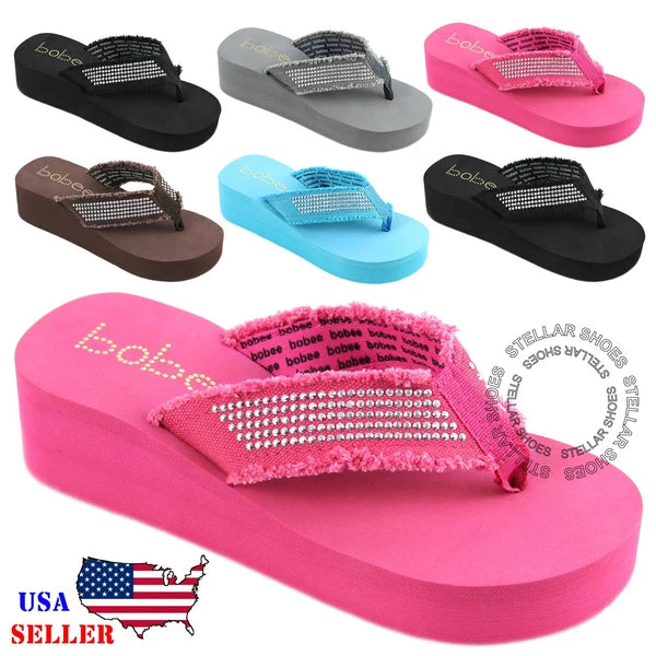 NEW Women's Fashion Platform Wedge Rhinestones Arch Support Comfortable Cushion