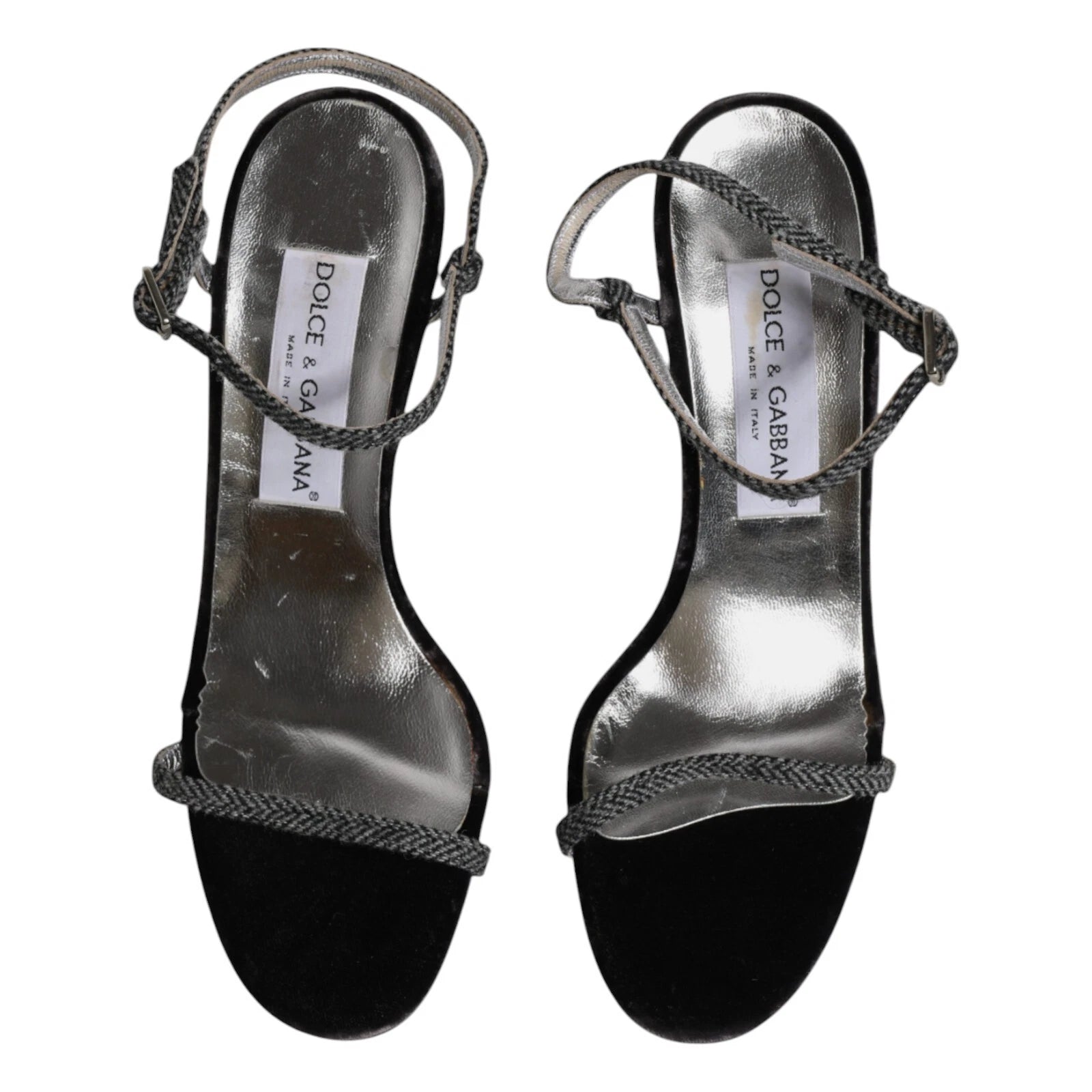 DOLCE & GABBANA Shoes Black Ankle Strap High Heels Sandals EU38 / US7.5 1120usd