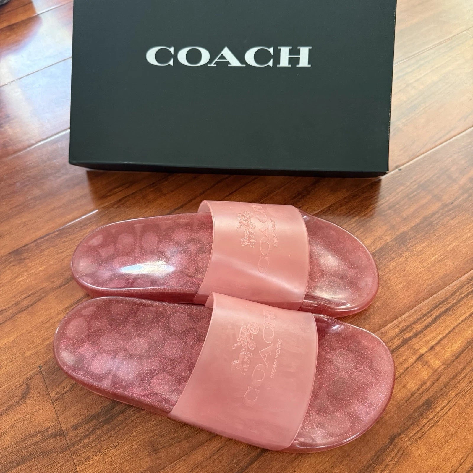 Coach Ulyssa Women's Slide Sandals Candy Apple/Candy Pink Size 10 B New In Box