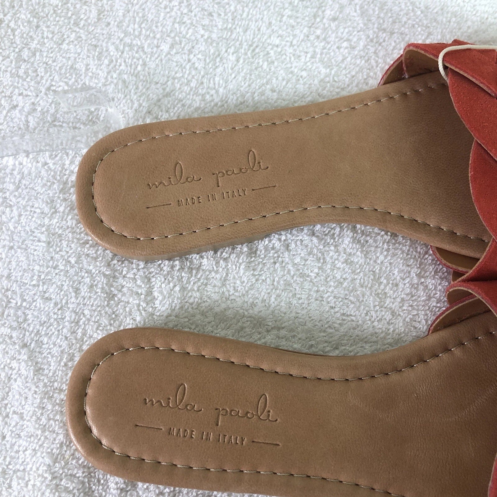 Mila Paoli women’s braided style slide sandals leather upper #12562 Sz 7.5 m