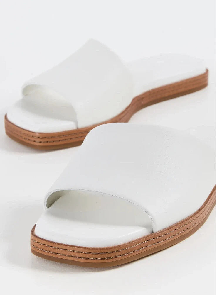 VINCE Canella leather asymmetrical stripe slides Sz 11 $ 250