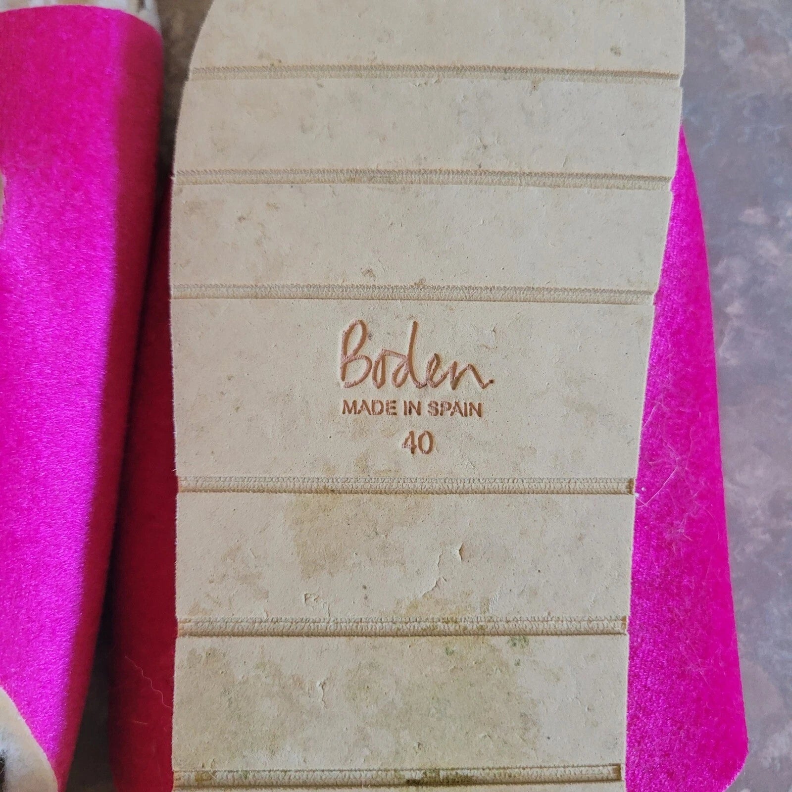 Boden Fuzzy Velvet Cosy Slides Sandals Hot Pink Adjustable Buckle 40 8.5 Sherpa