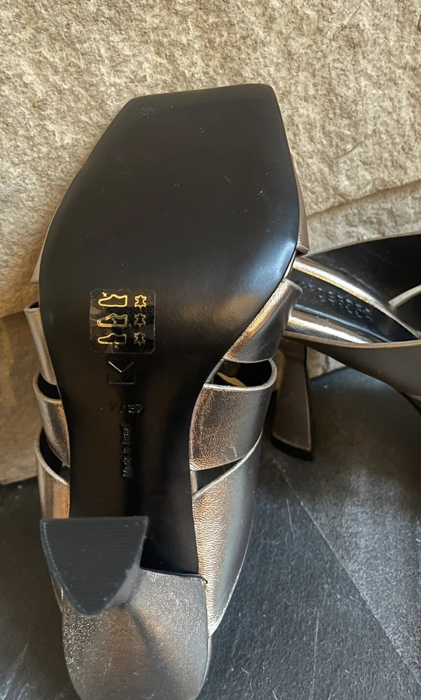 $495 Mercedes Castillo Womens Aria High-Heel Slide Sandal Shoes EU 37/US 7