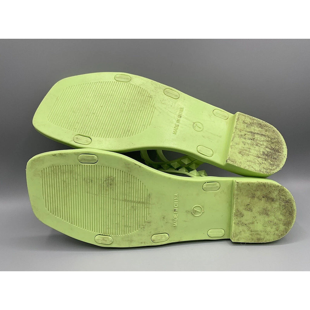 STEVE MADDEN Skyler-j Studded Neon Jelly Slide Sandals Flip Flops Women's Size 7