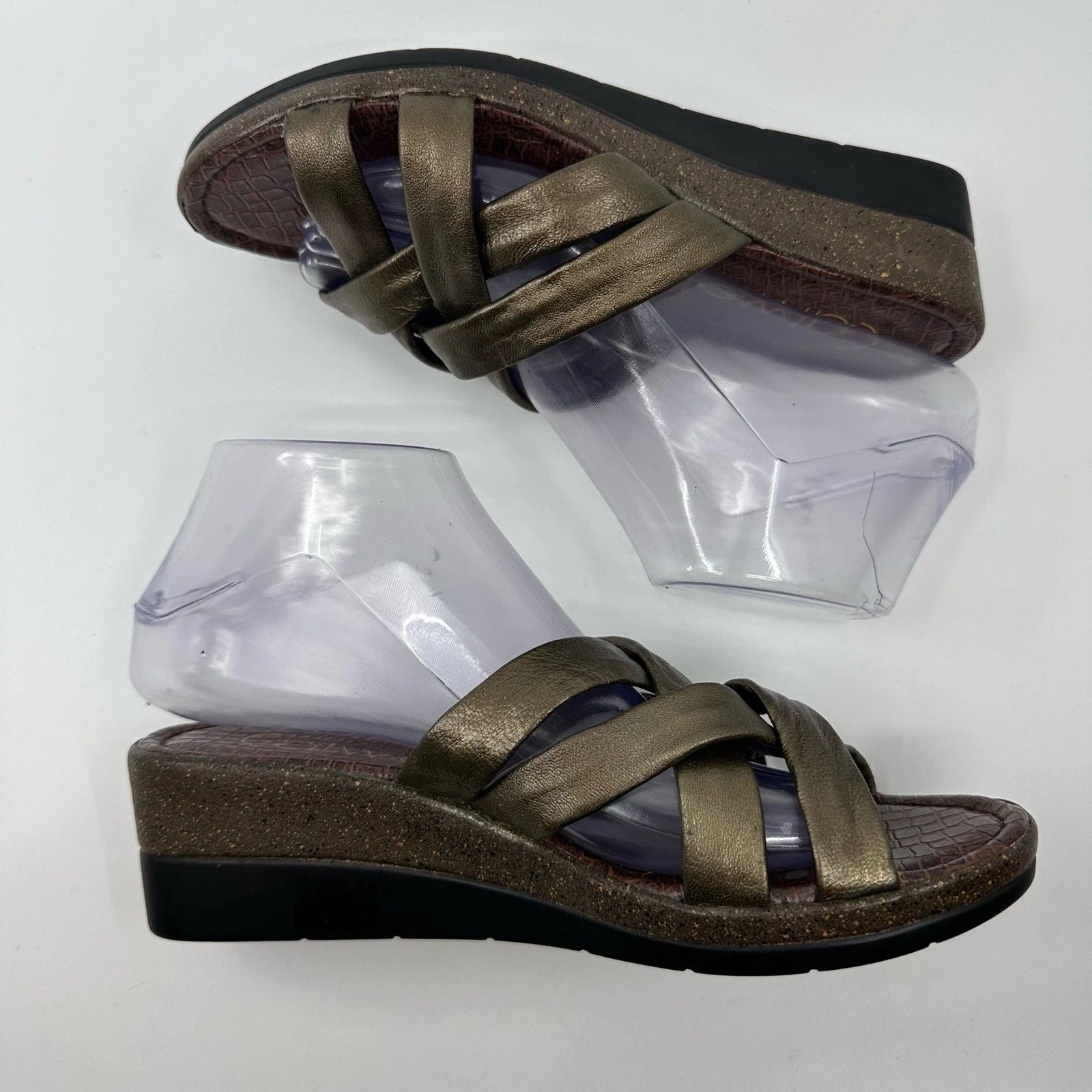 Catwalk Women Fashion Sandals Wedge Strappy Heels WMN US8 EU38 Brown Block