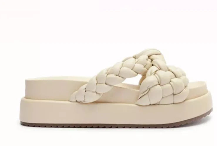 Alexandre Birman Carlotta Bounce Nappa Leather Platform Slides Sandal Sz 37.5