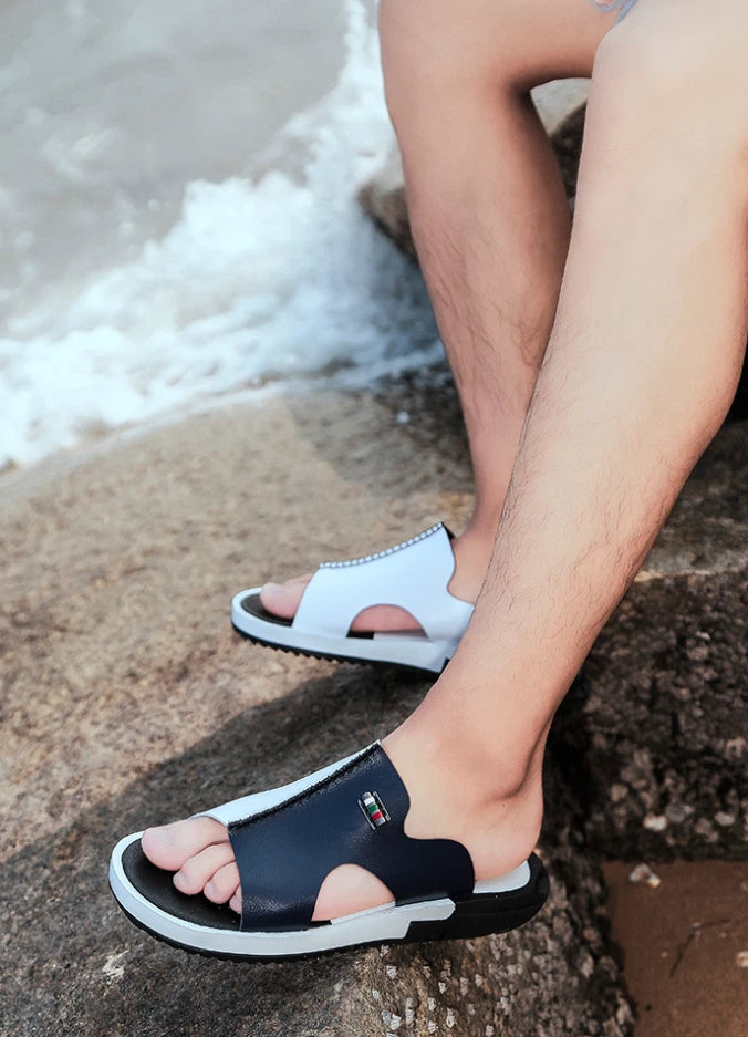 Men's Summer Sandals Slip-on Open Toe Flats Casual Fashion Slippers Shoes New
