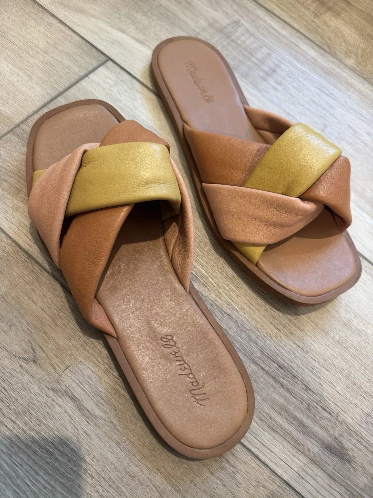 Madewell Women’s Size 9.5 Padded Braided Leather Slide Sandals Brunch Beach