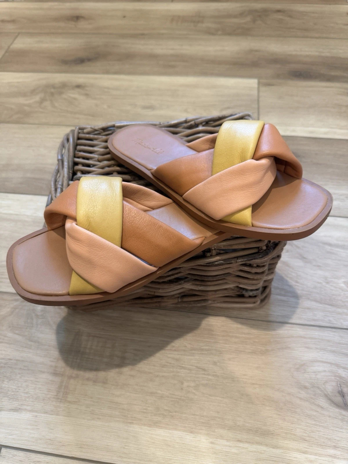 Madewell Women’s Size 9.5 Padded Braided Leather Slide Sandals Brunch Beach