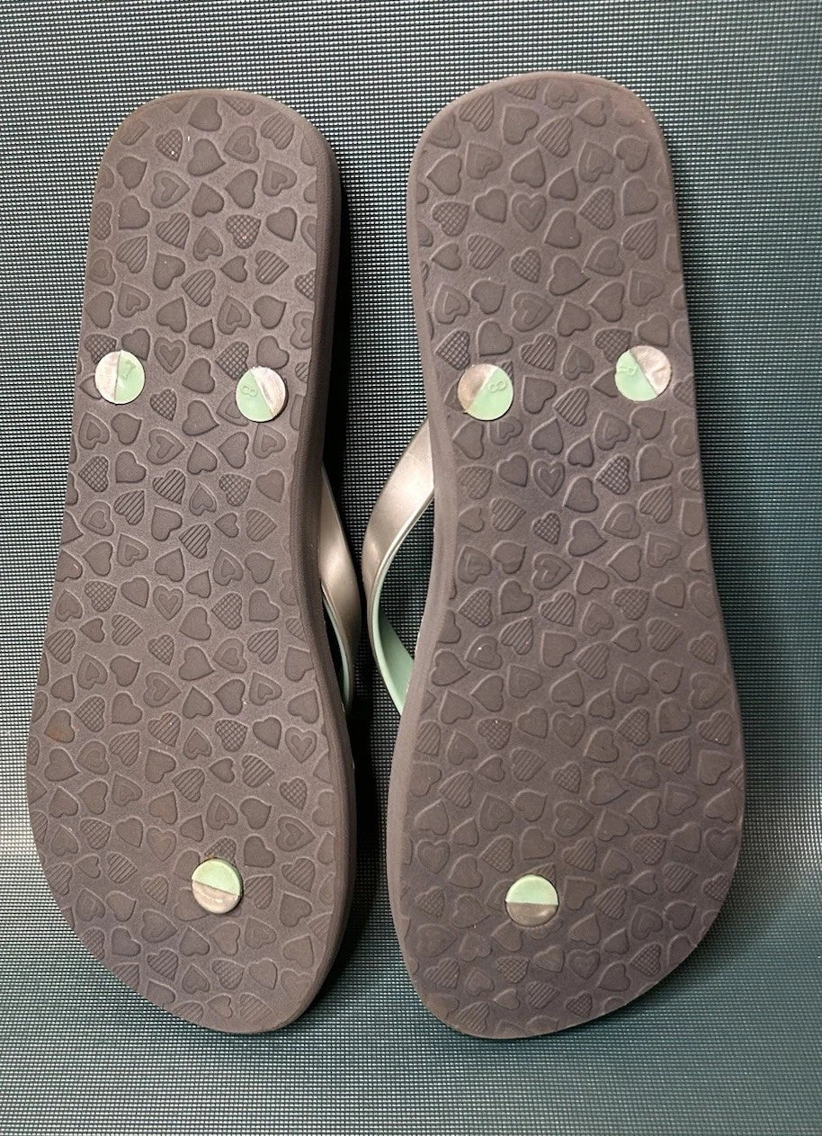 Brighton Colorful Striped Sole Stone  Detail Thong Style Flip Flop Sandals 8
