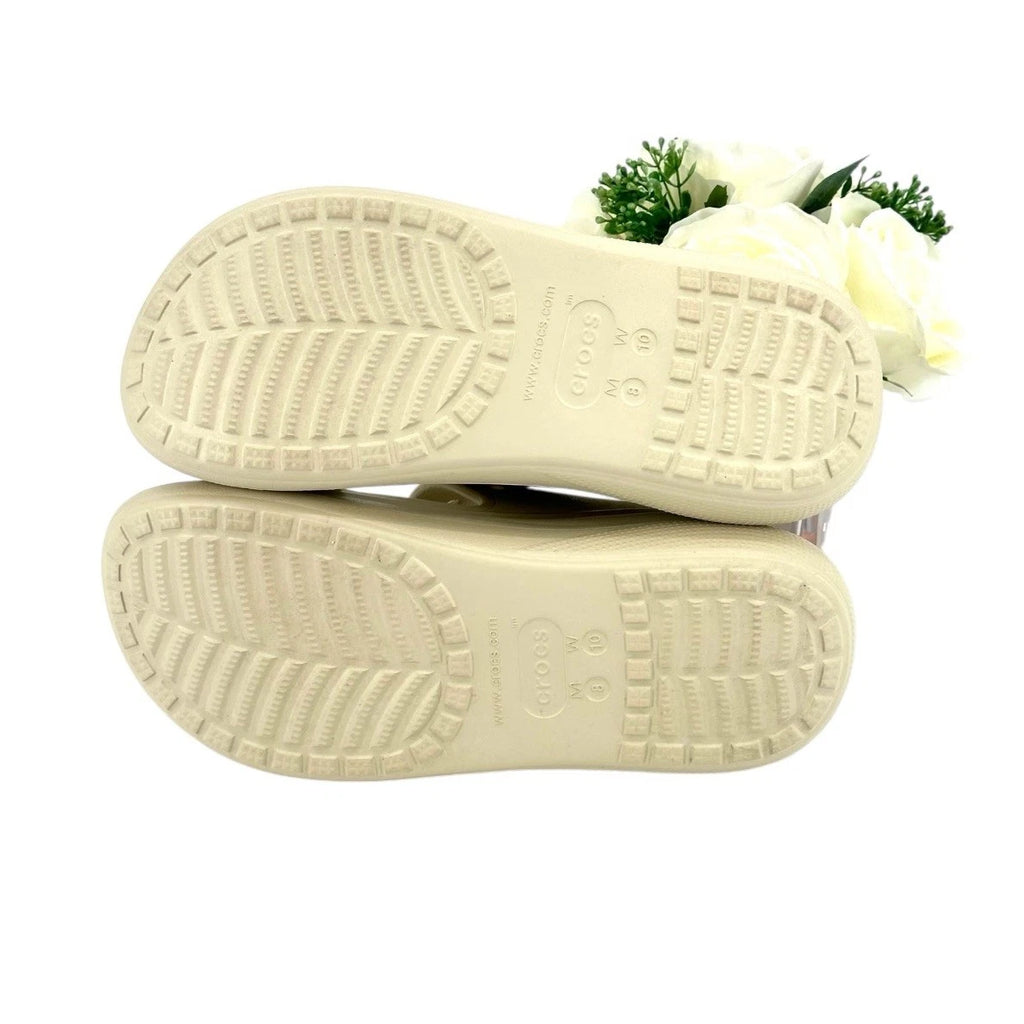 Crocs Crush Platform Slide Sandals Women’s Size 10 Shoe Bone Beige NEW