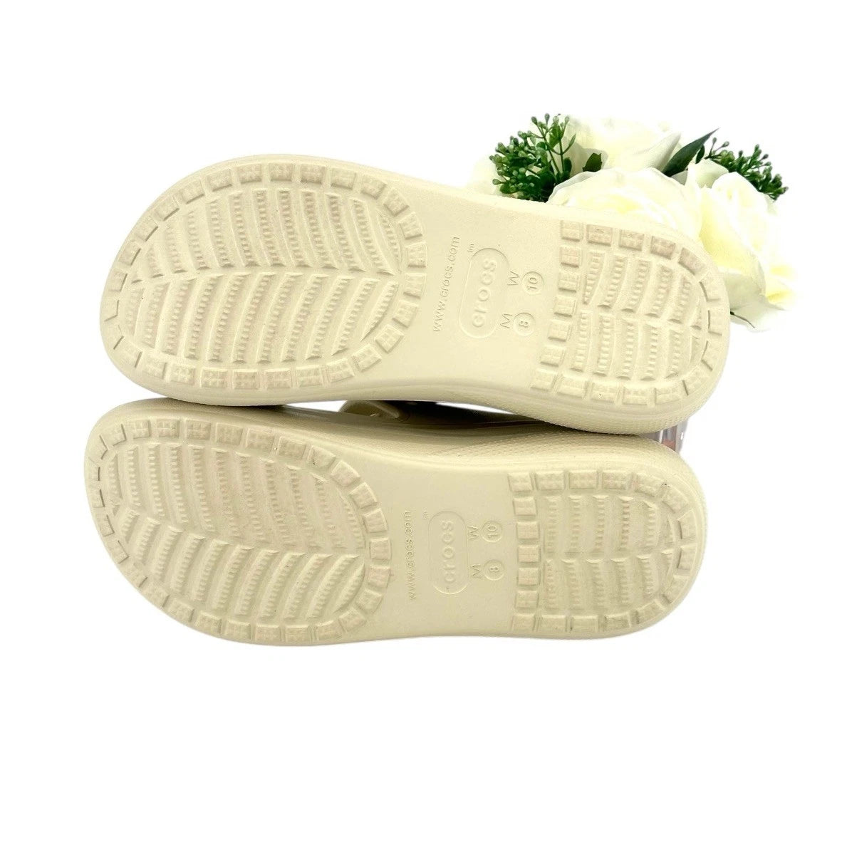 Crocs Crush Platform Slide Sandals Women’s Size 10 Shoe Bone Beige NEW