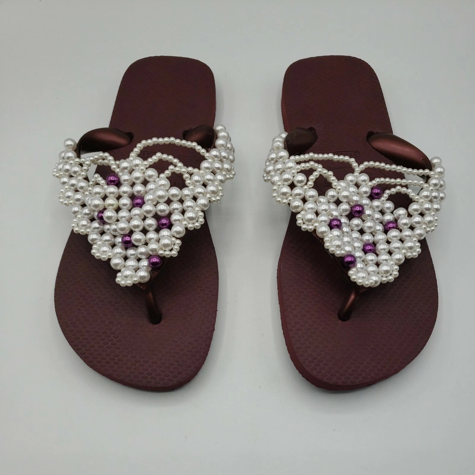 Original HAVAIANAS Flip Flops Women with Pearl/Beads Fashion Finished 37-38 NEW