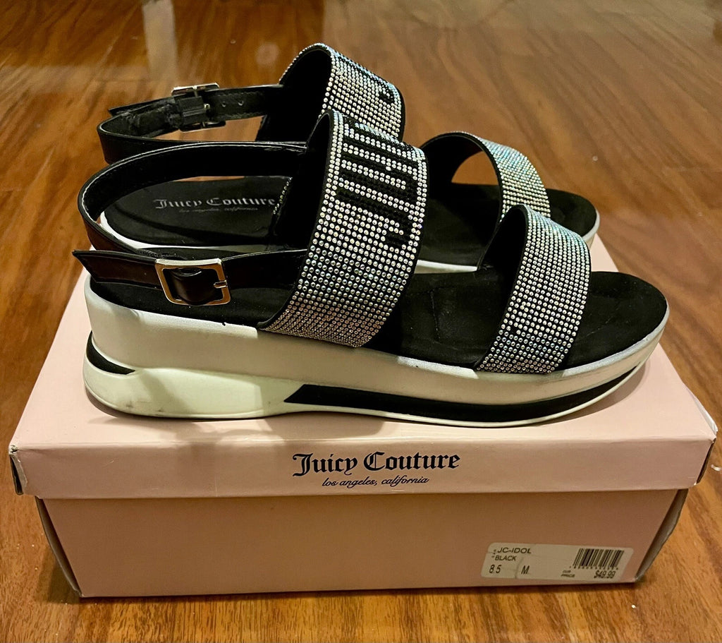 Juice Couture Sandals Women Style WJ03089W Size 8,5 Black - Gentle Used With Box