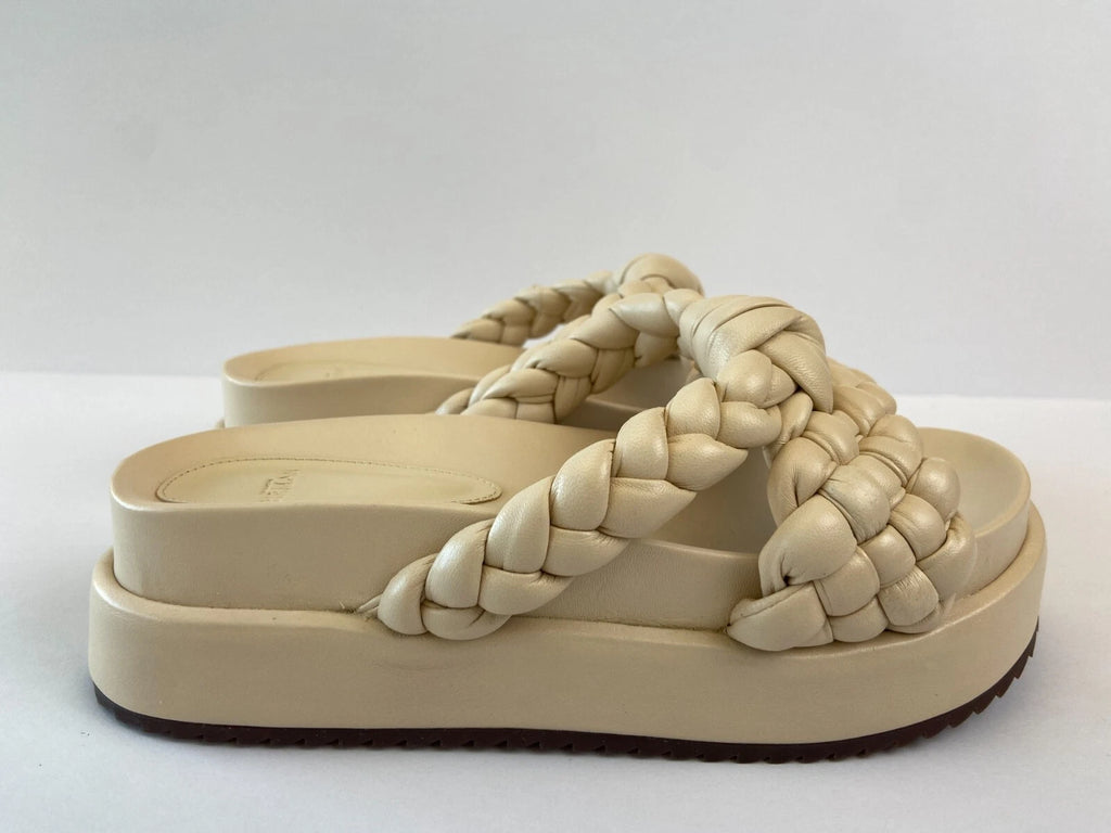 Alexandre Birman Carlotta Bounce Nappa Leather Platform Slides Sandal Sz 37.5