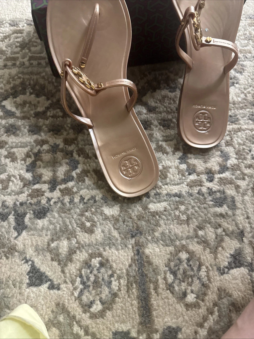 Tory Burch Mini Miller Jelly Thong Sandals Slides Brown Sz 8 M