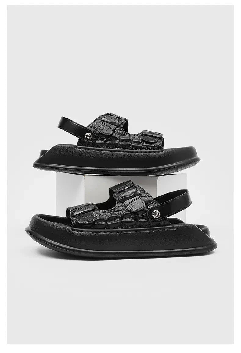Mens Thick Soled Sandals Slipper Open Toe Outdoor Fashion Summer Slingback Beach