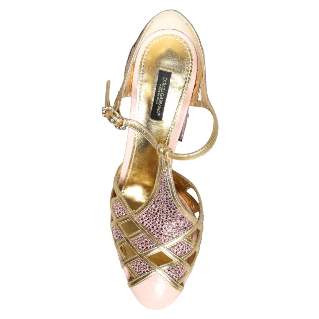 DOLCE & GABBANA Shoes Pink Strass Crystals T-strap Sandals EU41 / US10.5 2330usd