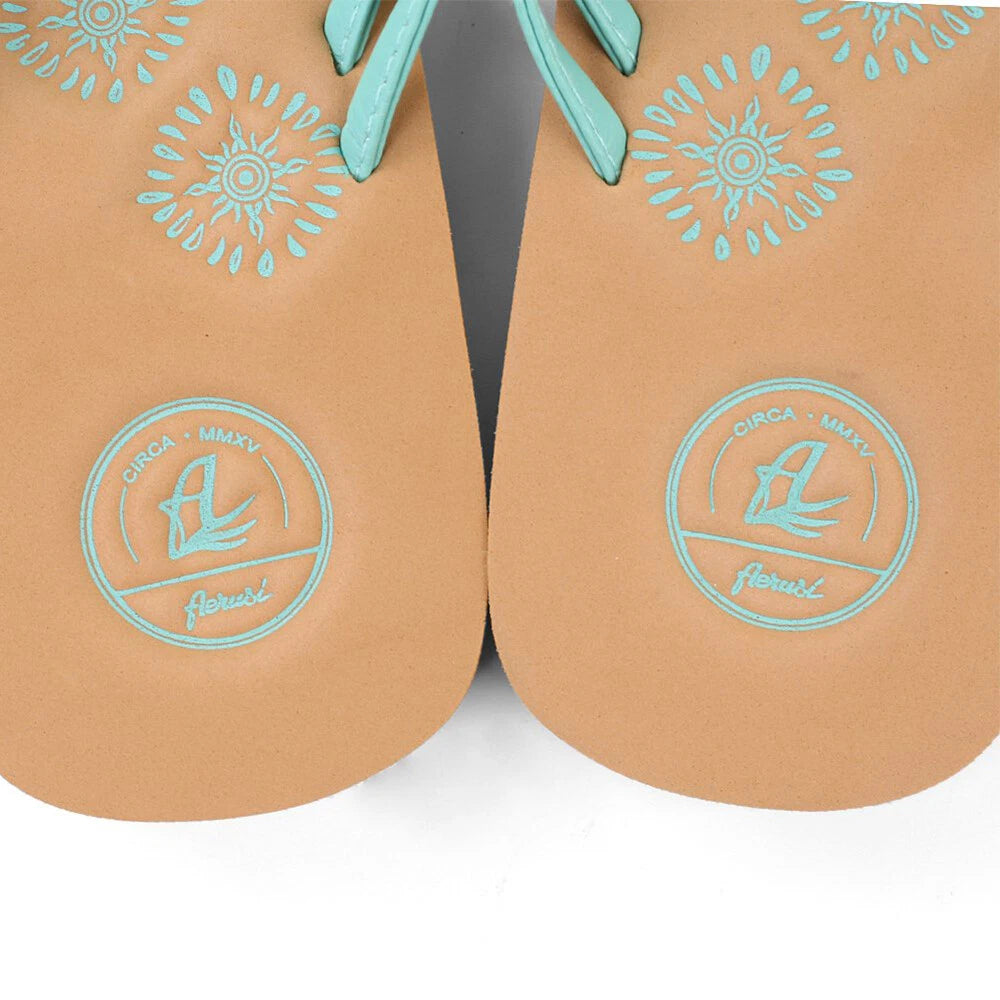 Aerusi Women's Flip Flops Summer Floral Beach Casual Sandals Comfort Flat Shoes
