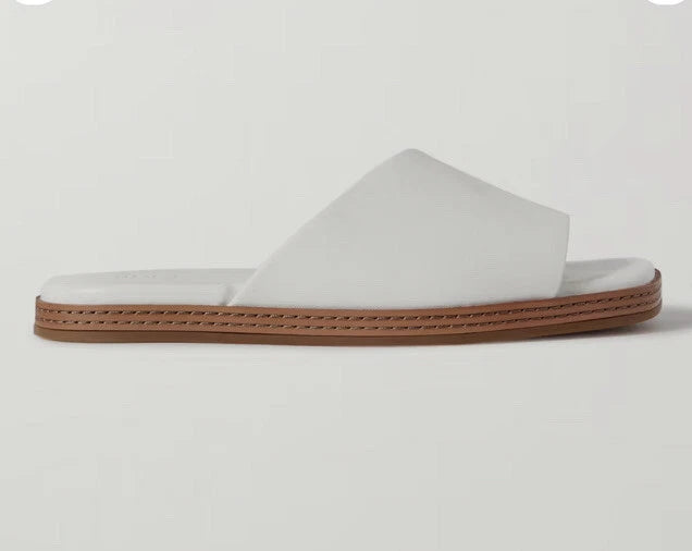 VINCE Canella leather asymmetrical stripe slides Sz 11 $ 250