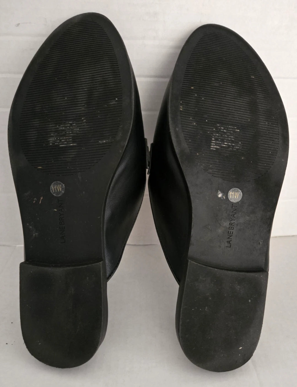 Lane Bryant Black Slip On Shoes Mules Slide Women Size 11 W Loafer Buckle Detail