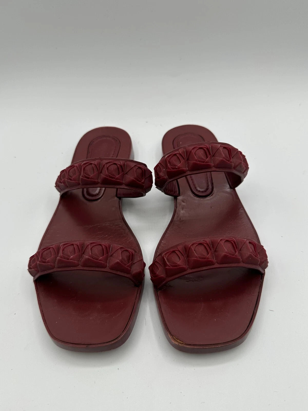 Stuart Weitzman Women's Sandal Size US 5 Rosita Dusty Red Rose Rubber Slide