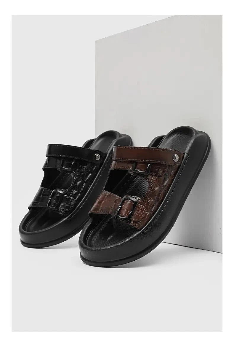 Mens Thick Soled Sandals Slipper Open Toe Outdoor Fashion Summer Slingback Beach