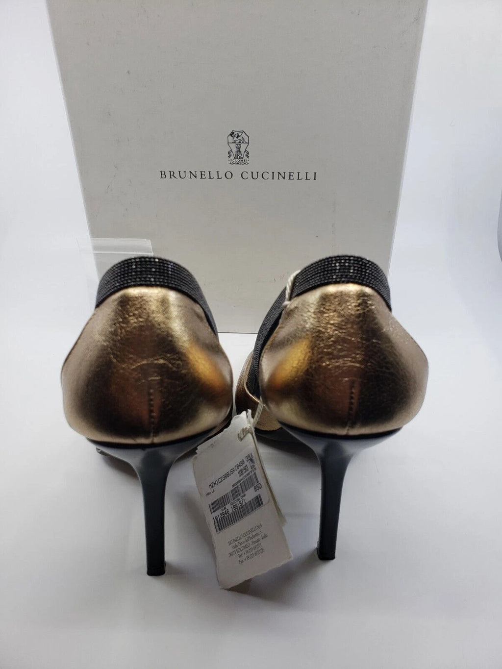 NEW Women's Brunello Cucinelli Embellished leather pumps monilli TRIM SZ EU 39.5
