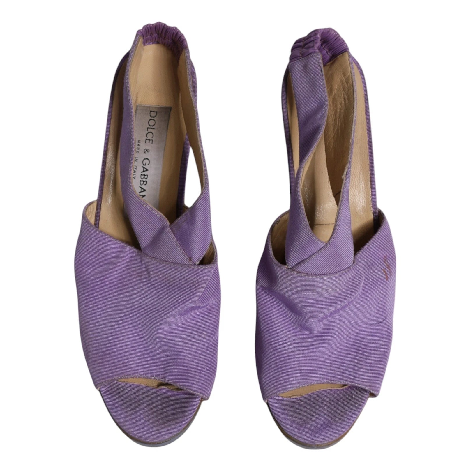 DOLCE & GABBANA Shoes Purple Platform Slingback Heels Sandals EU38/US7.5 1120usd