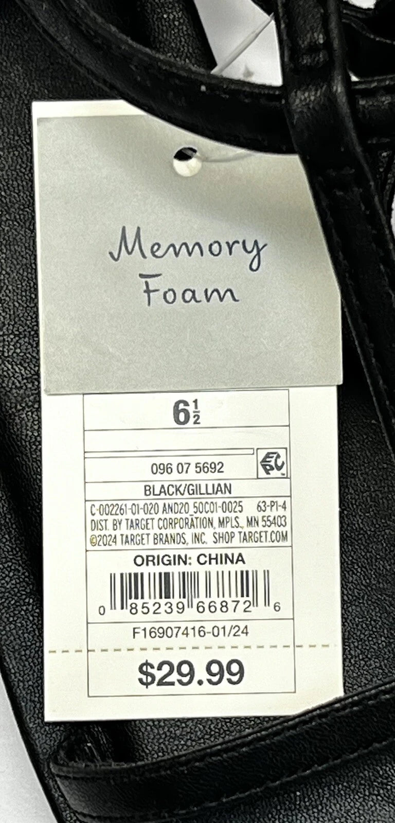 A New Day Women's Black Gillian Gladiator Memory Foam Sandals Sz: 6.5 NWT $29.99