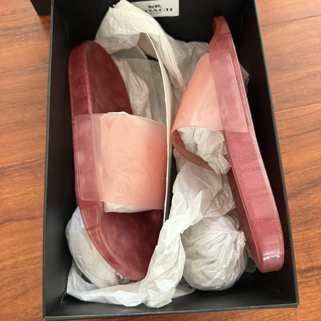 Coach Ulyssa Women's Slide Sandals Candy Apple/Candy Pink Size 10 B New In Box