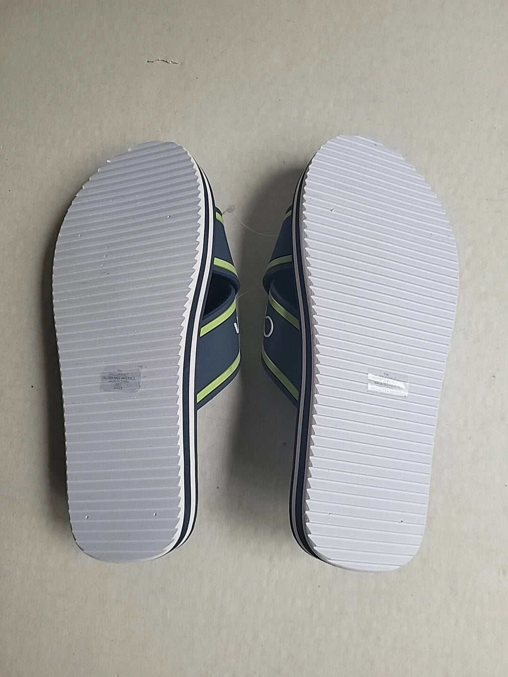 Calvin Klein Claris Crisscross Strap Logo Slide Navy Blue Sandals Size 7M New