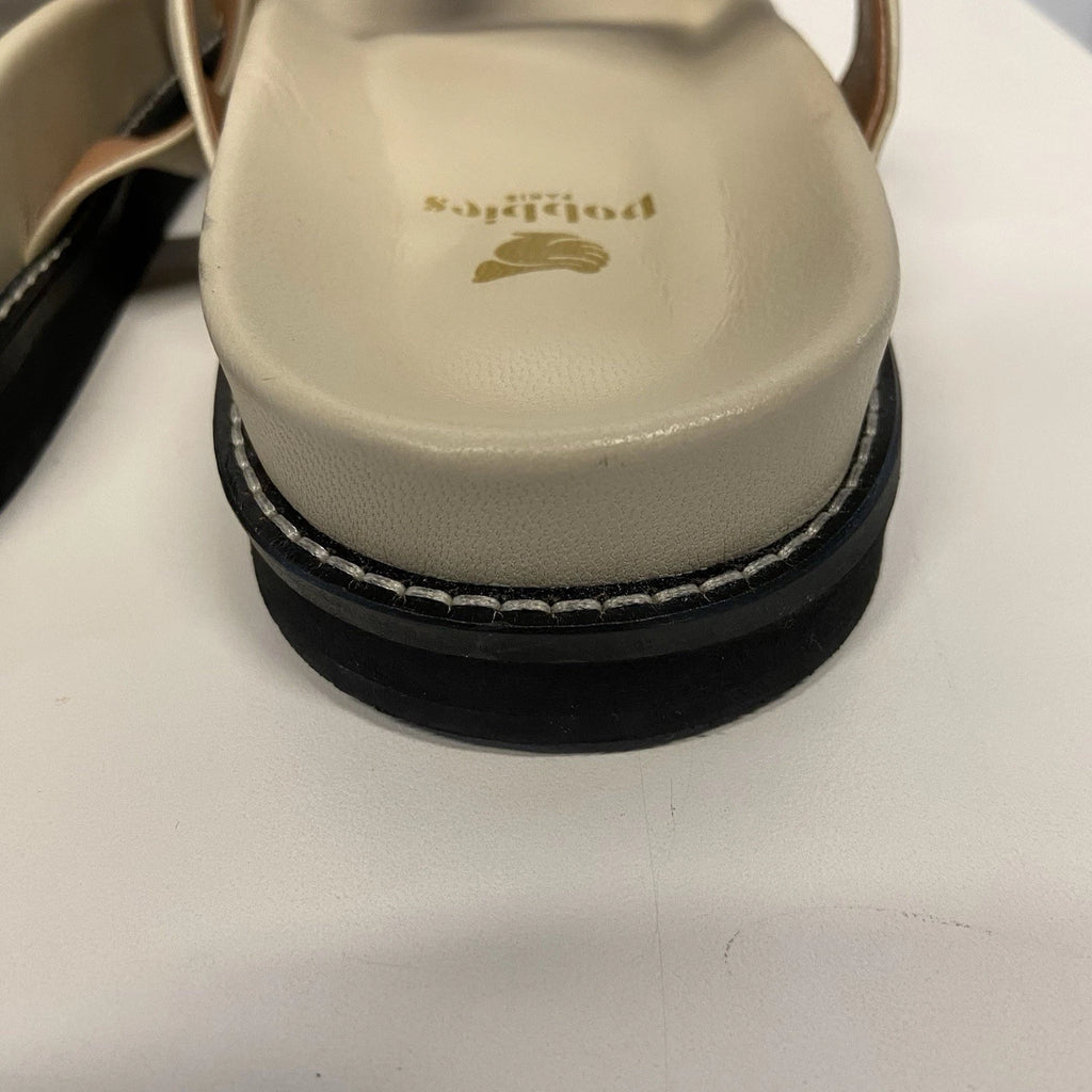 $250 Bobbies Paris Fajar Beige Leather Flat Sandals Slides Women’s US 10.5/FR 41