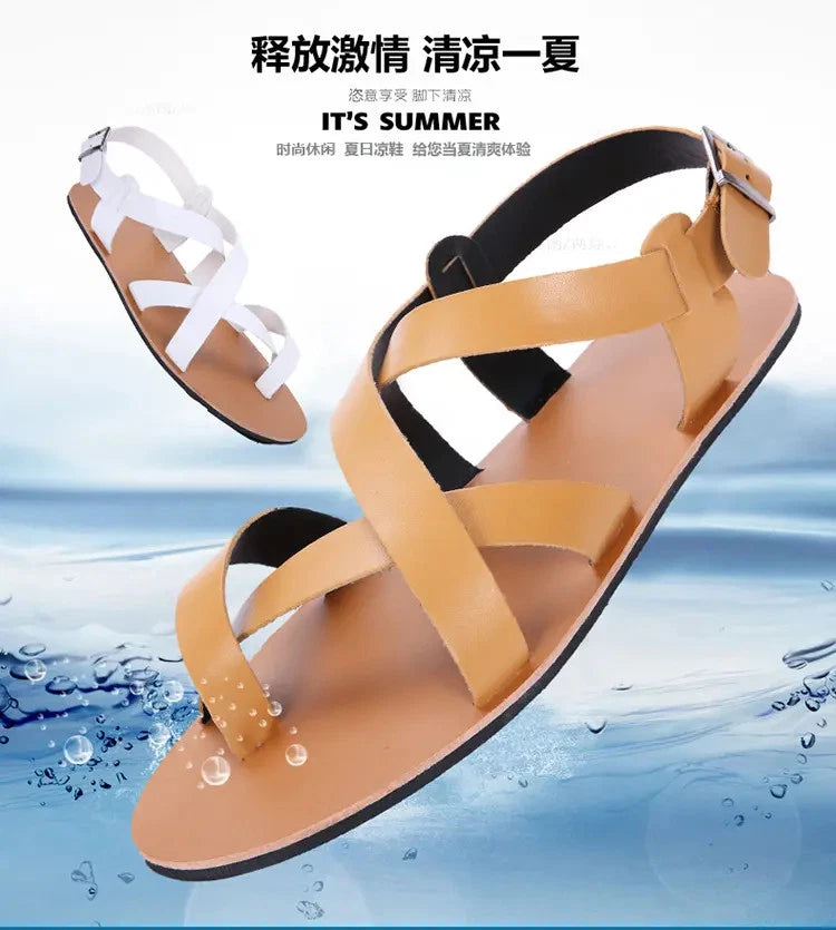 Roman Style Open Toe Casual Slingback Sandals Flats Summer Beach Holiday Mens Sz
