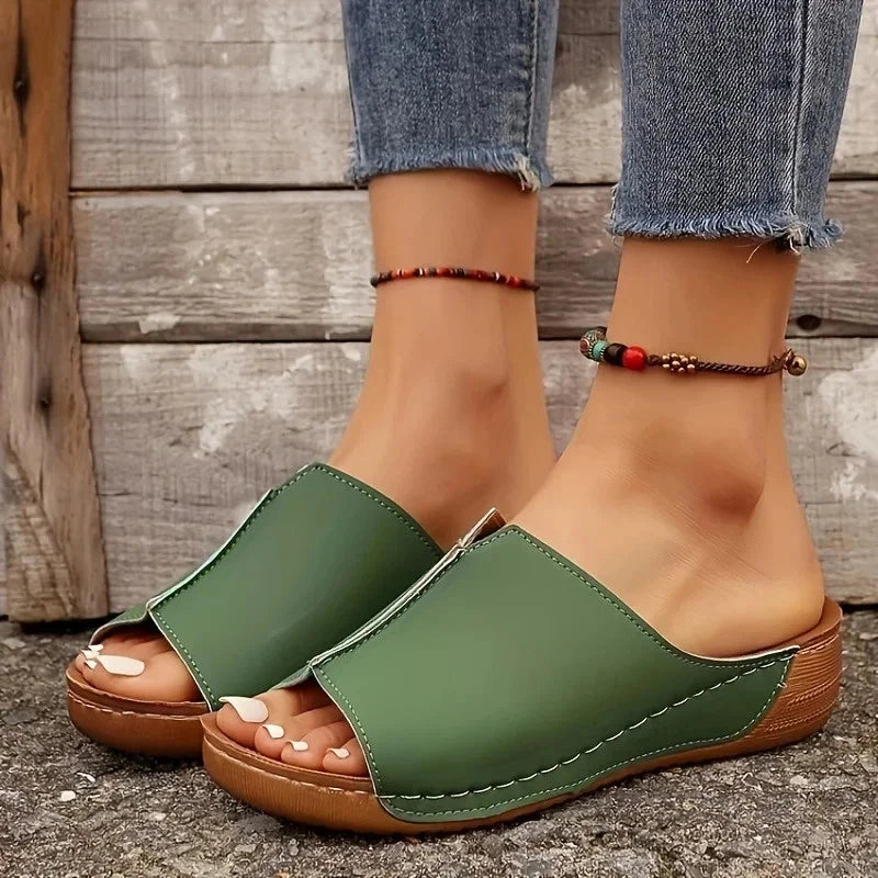 Fashion Wedge Slide Sandals Ultra-Comfortable,Cushioned Sole, Lightweight Shoes