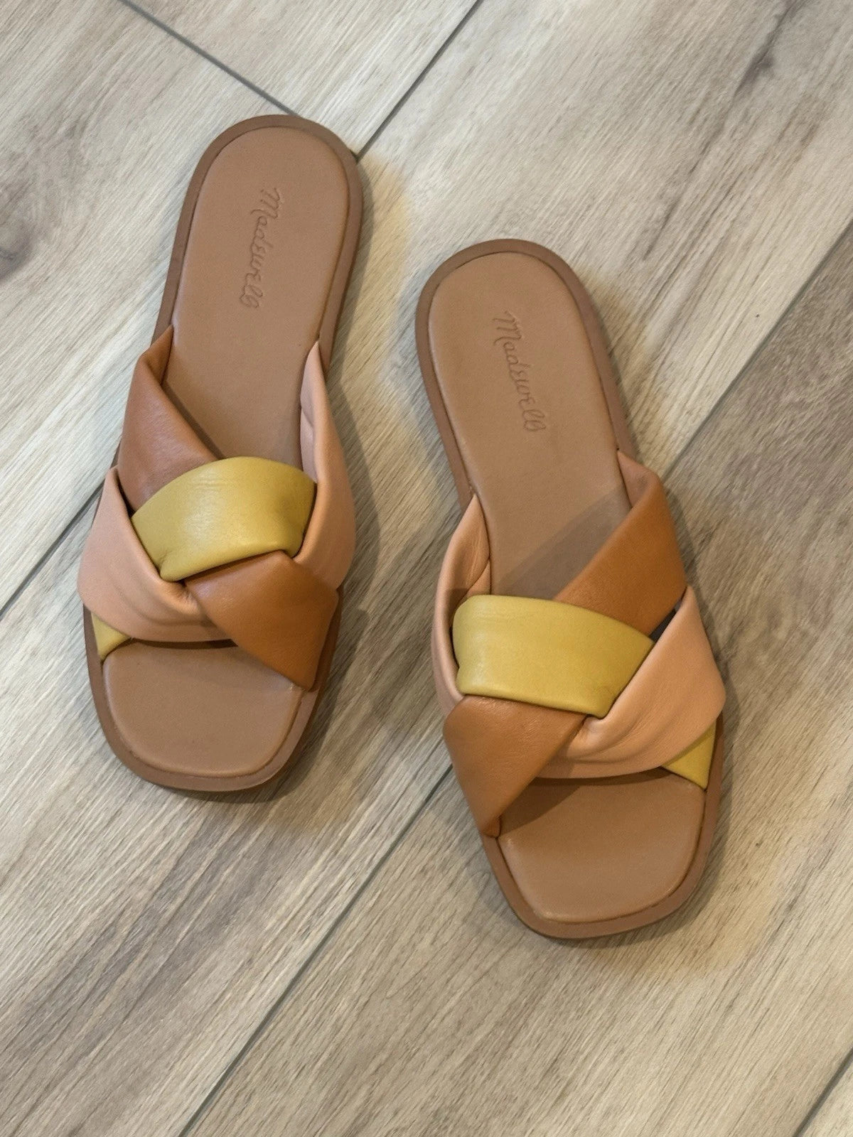 Madewell Women’s Size 9.5 Padded Braided Leather Slide Sandals Brunch Beach