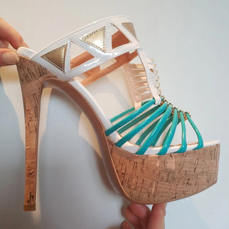 FASHION Women Sandals Slip On Heels Slides Vacation Shoes Woman Big Size 4-20