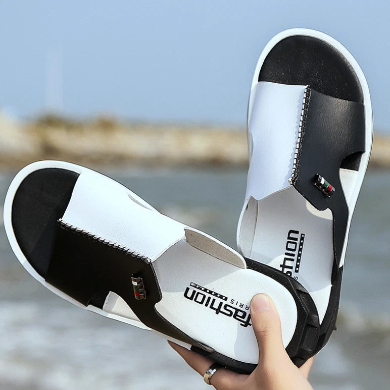 Men's Summer Sandals Slip-on Open Toe Flats Casual Fashion Slippers Shoes New