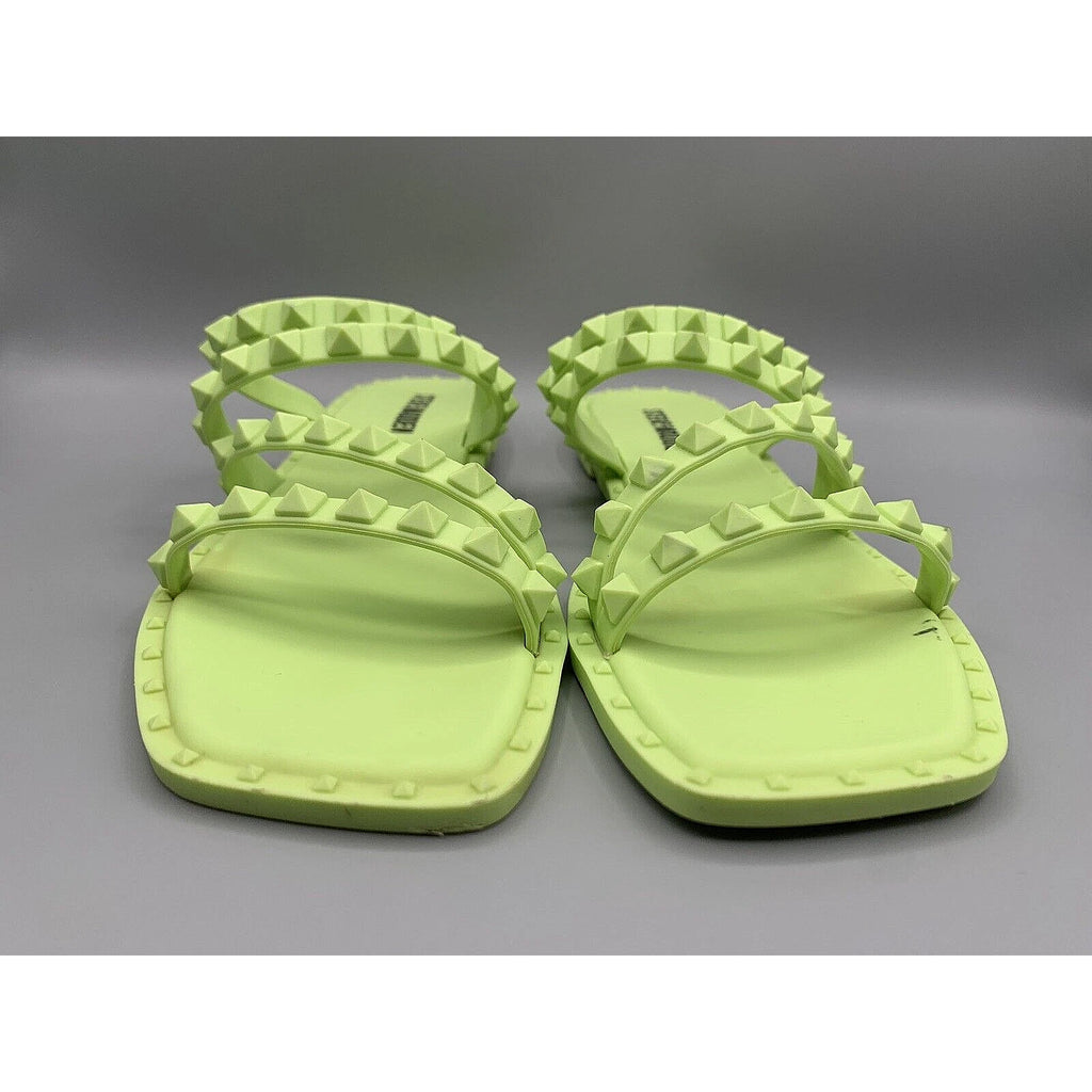 STEVE MADDEN Skyler-j Studded Neon Jelly Slide Sandals Flip Flops Women's Size 7