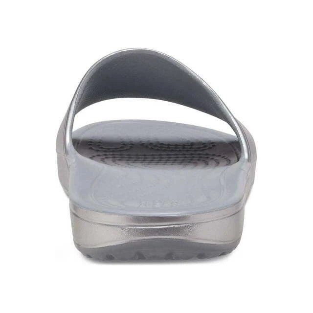 Crocs Sandals Women's Size US 9 Silver Kadee Metallic Slide --25-336--