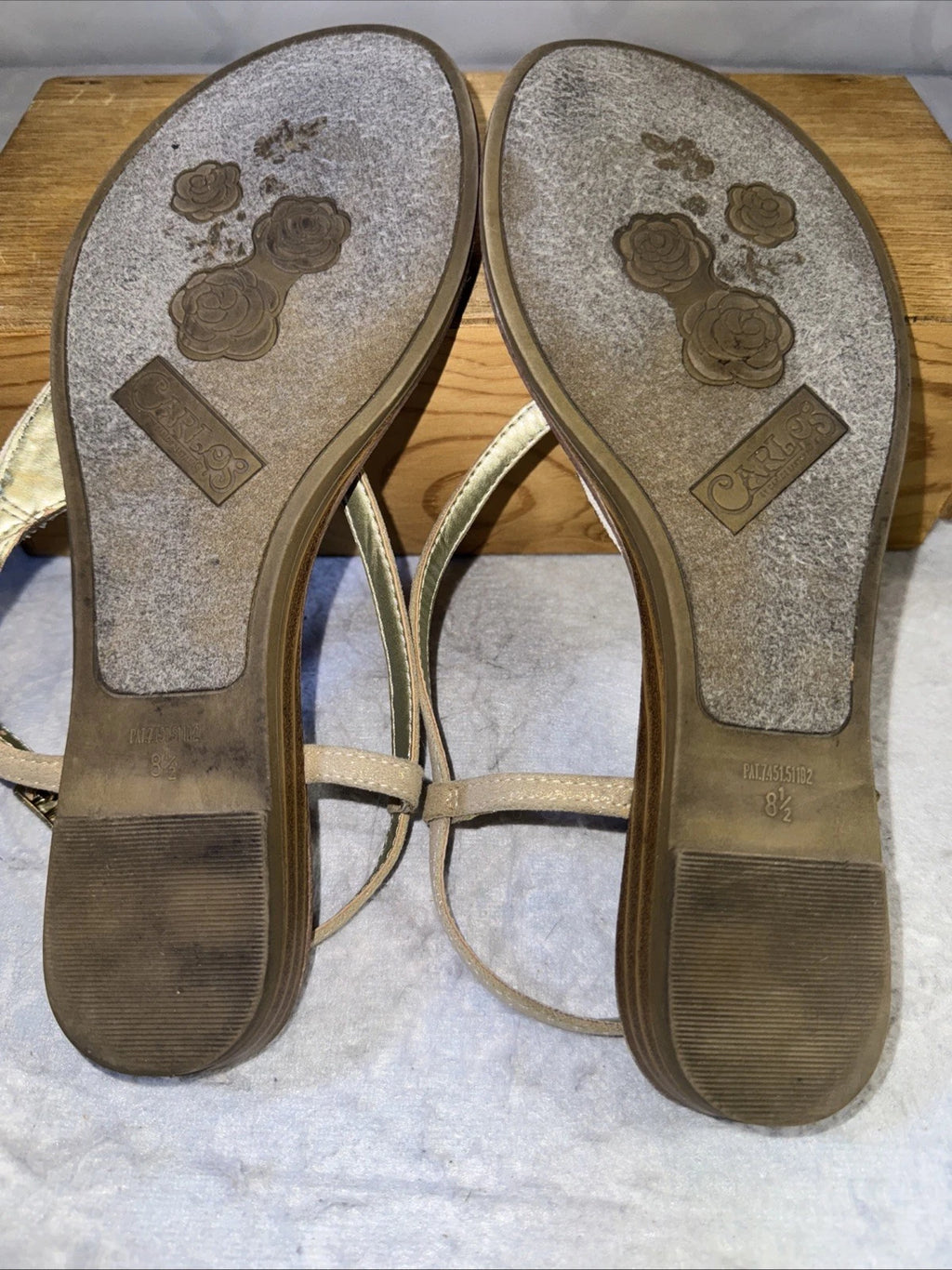 CARLOS SANTANA Laverne Sequin Bling Embellished Sandals Size, Pewter, 8.5M