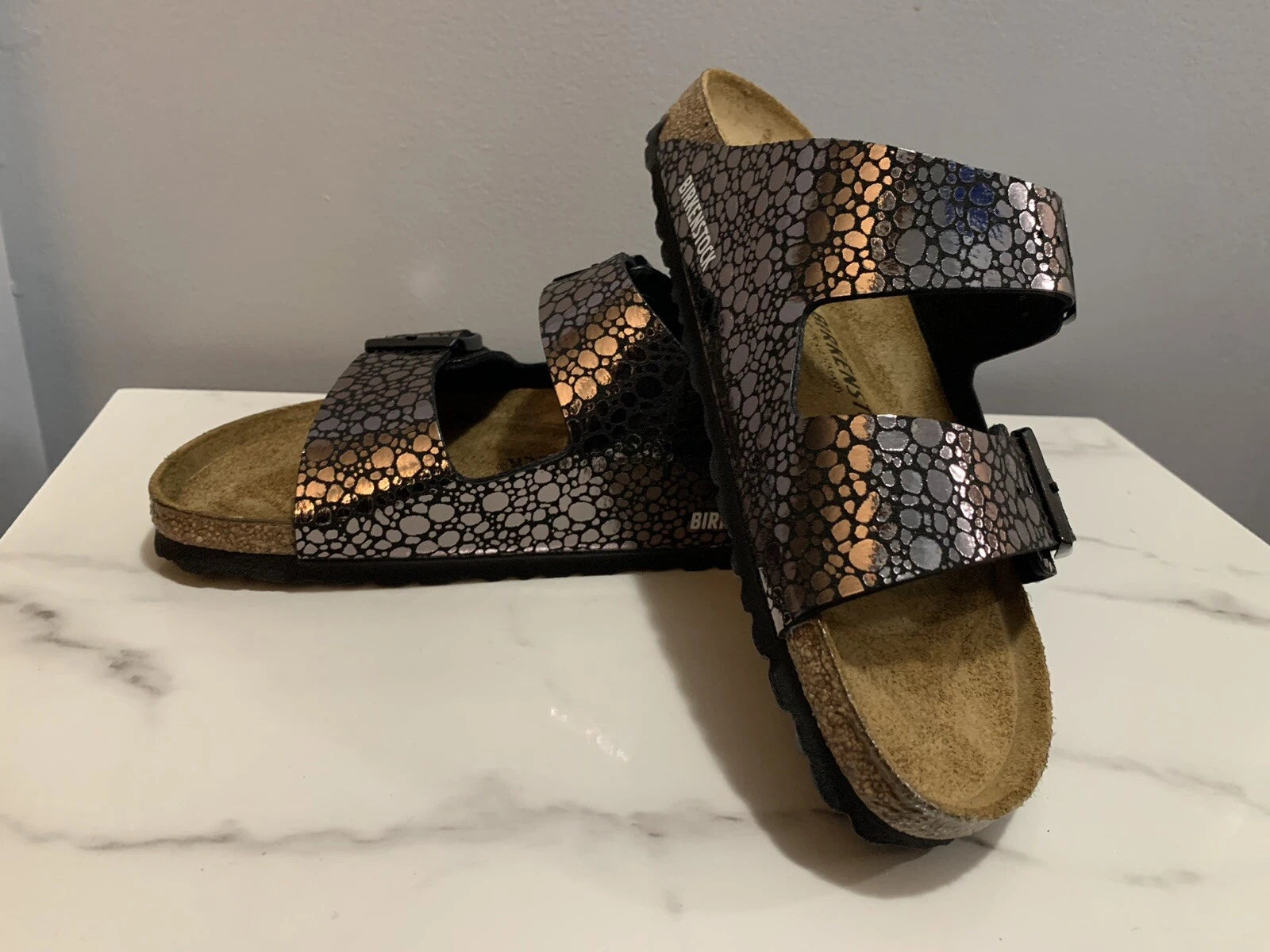 37 Birkenstock Arizona Style Gator Glam NARROW