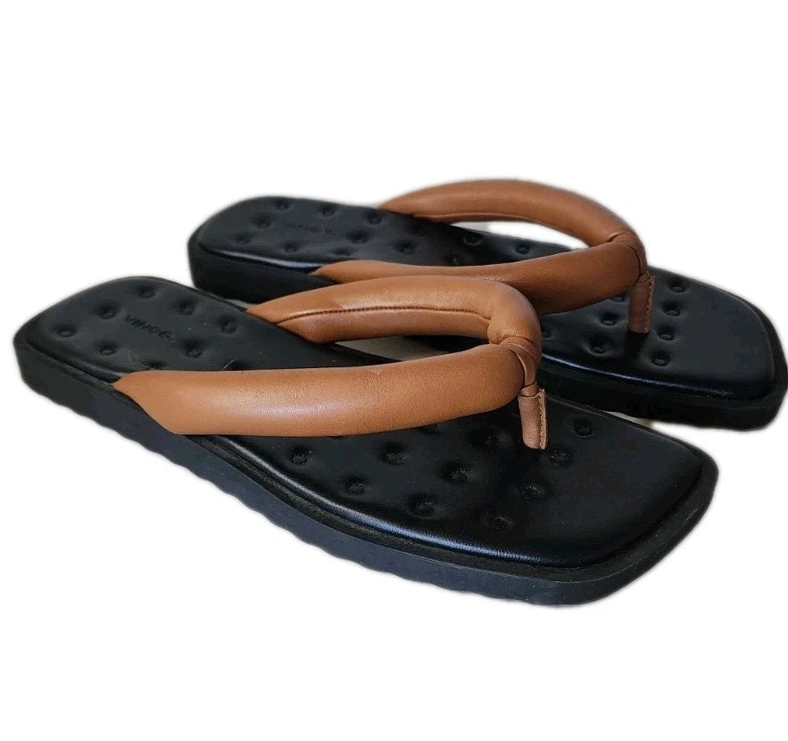 Vince Women's Serene Slip On Thong Slide Sandals Leather Sz US 8/EU 38.5