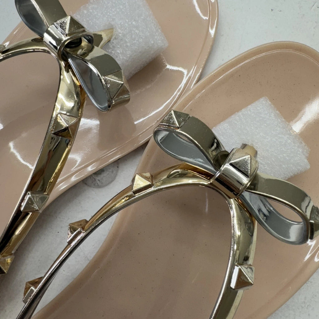 Fashion Nova Nude ‘I’ve Got A Lover’ Sandal Thong Slip Flop Women’s Size 10 *NEW