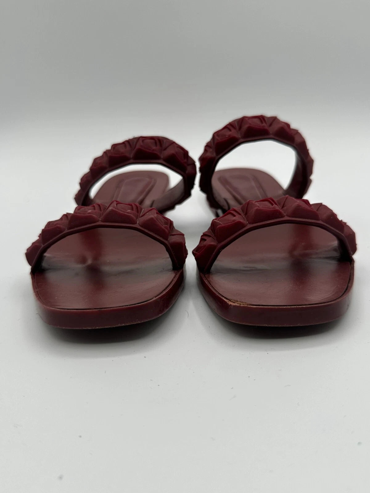 Stuart Weitzman Women's Sandal Size US 5 Rosita Dusty Red Rose Rubber Slide
