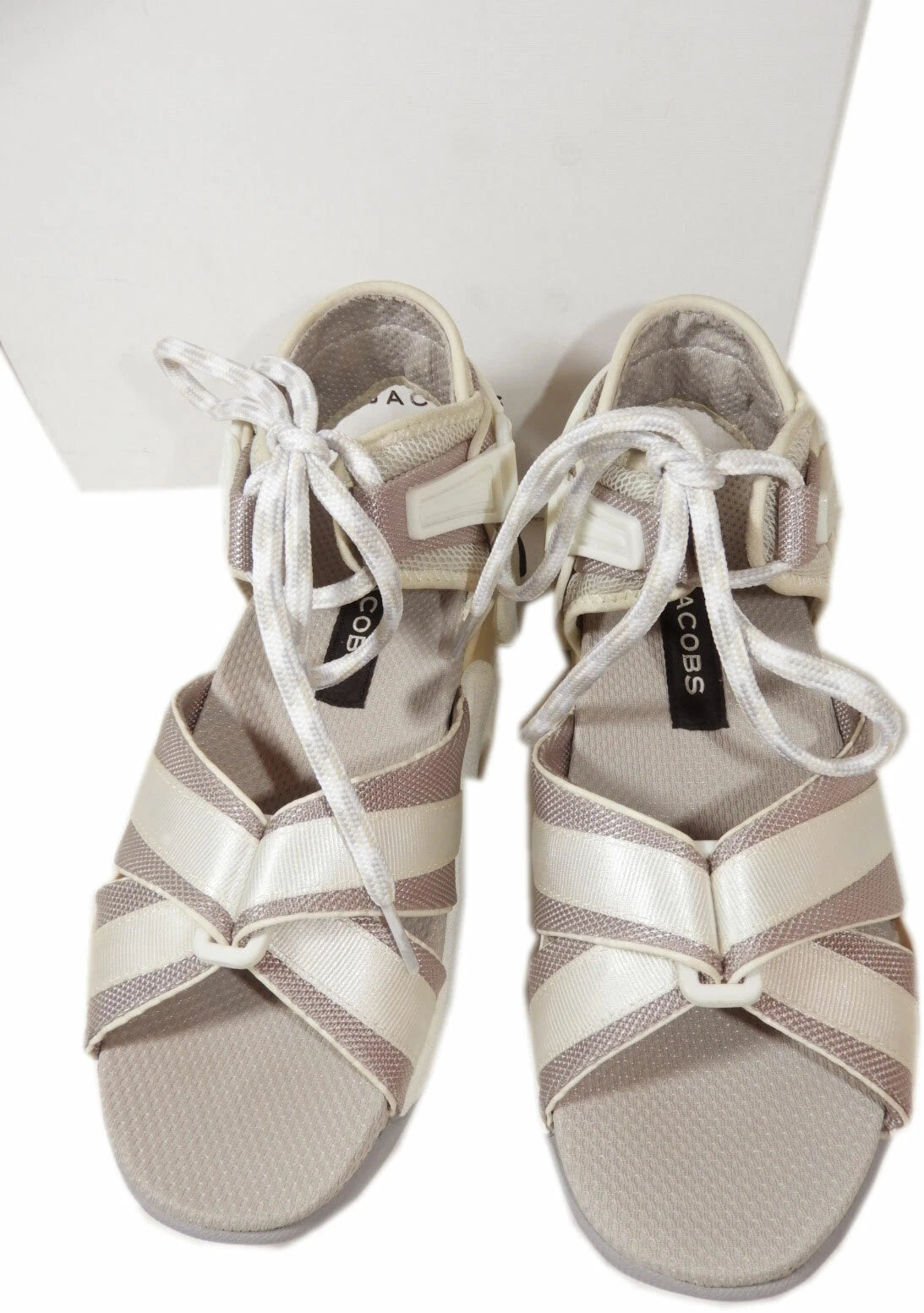 Marc Jacobs Sandals Sport Style Wedge Lace Up Flat Shoes Slides Sz  37